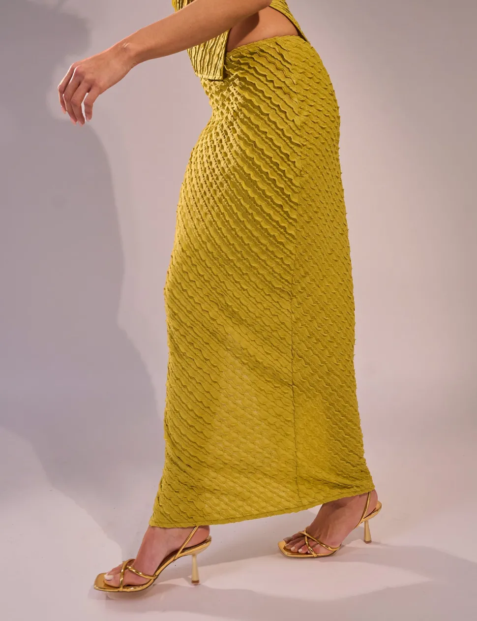 Discount Kaiia Textured Column Maxi Skirt Co-ord Sculpt & Leisure | Kaiia The Label