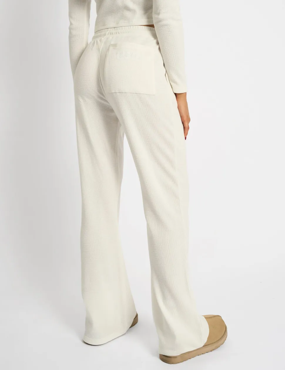 Best Kaiia Waffle Wide Leg Joggers Sculpt & Leisure | Kaiia The Label