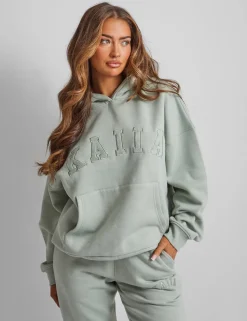 Flash Sale Kaiia Wide Leg Sweat Pants in Sage Back In Stock | Sculpt & Leisure