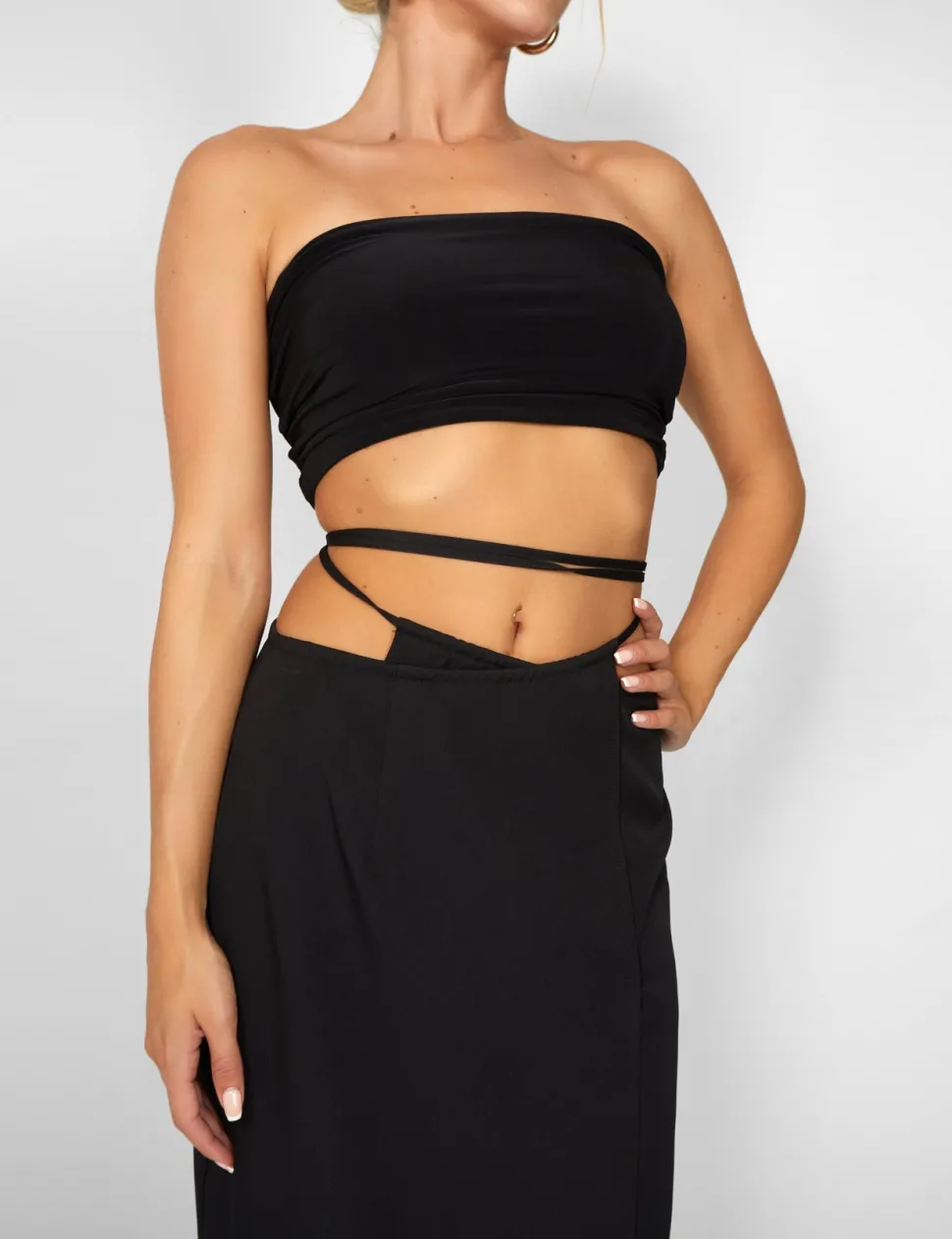 Shop Kaiia Wrap Tie Side Maxi Skirt in Sculpt & Leisure | Kaiia The Label