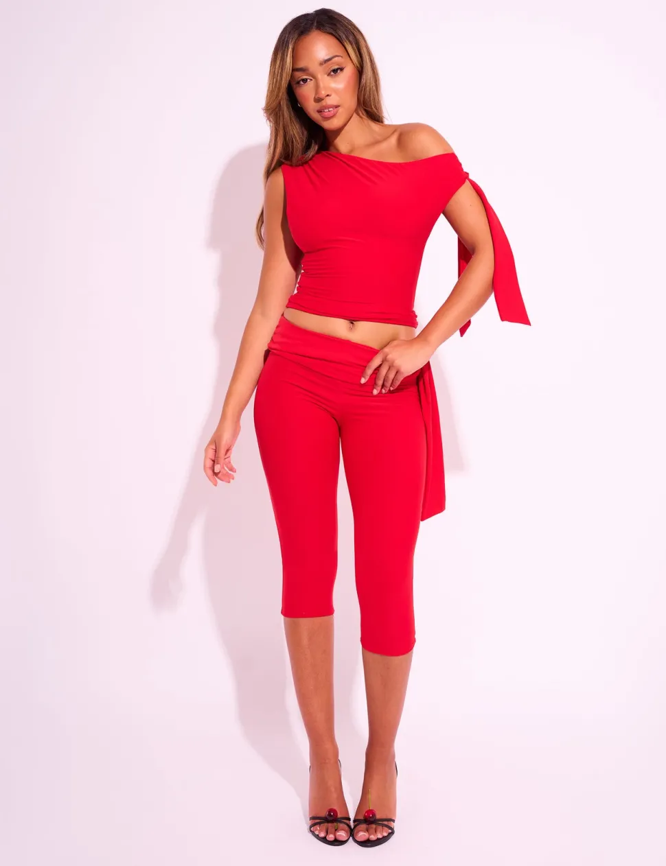 Discount Knot Detail Tie Side Luxe Slinky Capri Pants Back In Stock | Co-ords