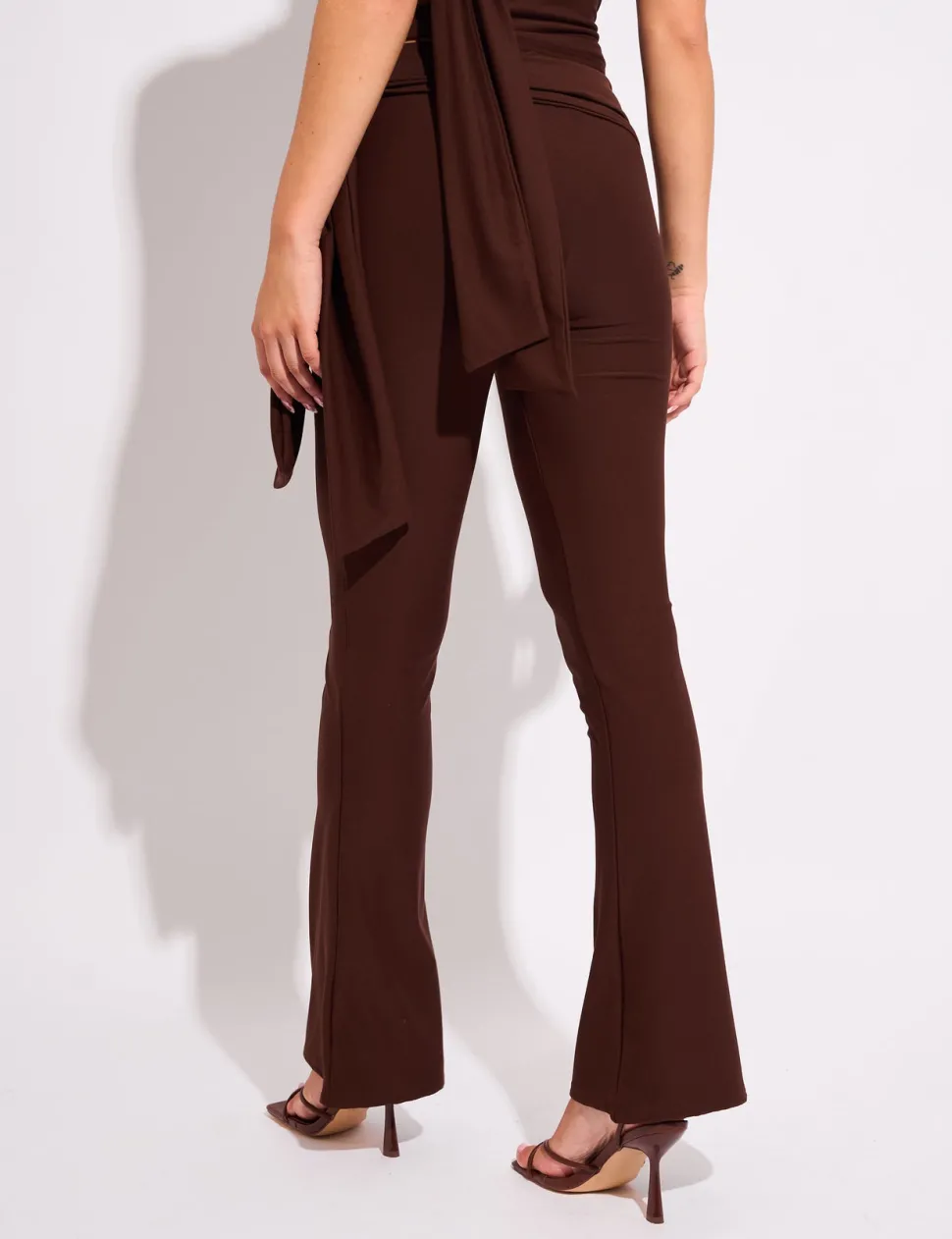 Cheap Knot Detail Tie Side Luxe Slinky Trousers Joggers & Leggings | Joggers & Leggings