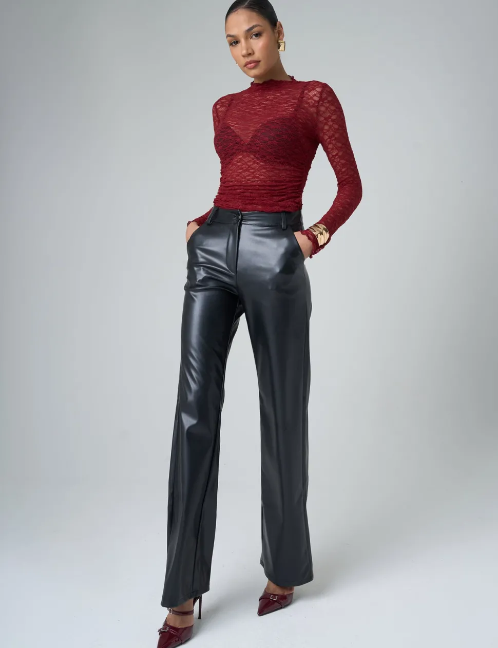 Hot Lace Long Sleeve Top Tops