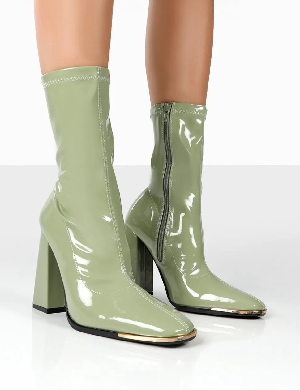 Best Liberty Pu Sock High Heeled Ankle Boots Back In Stock | Heeled Boots