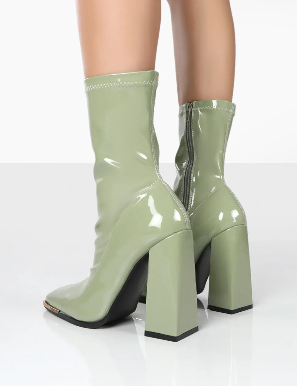 Best Liberty Pu Sock High Heeled Ankle Boots Back In Stock | Heeled Boots