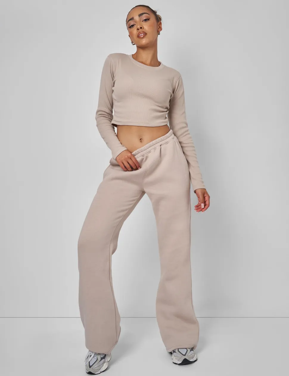 Best Long Sleeve Ribbed Top Stone Sculpt & Leisure | Kaiia The Label