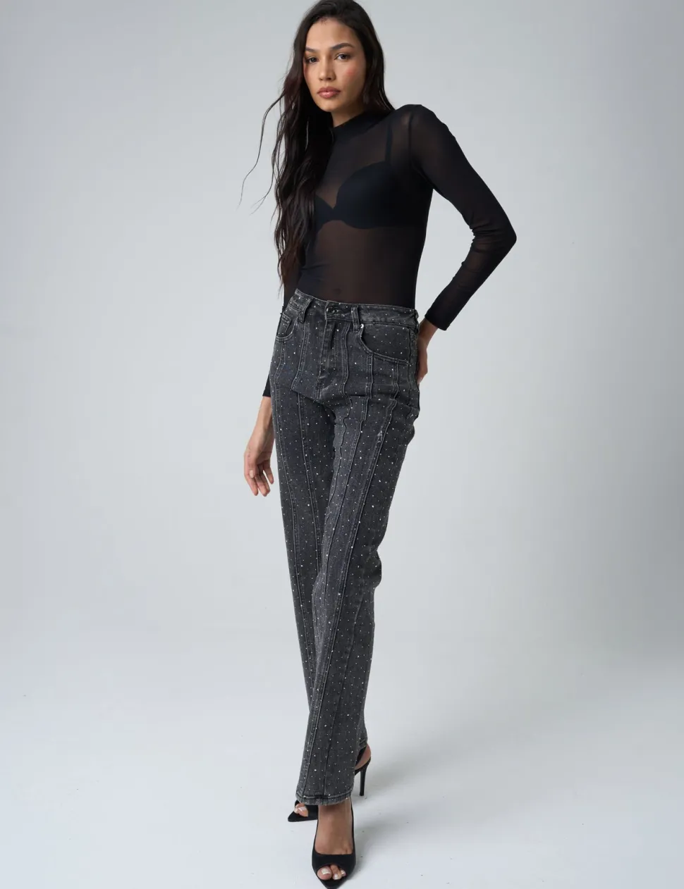 Online Mesh Long Sleeve Bodysuit Bodysuits | Tops