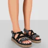 Hot Miami Wide Fit Printed Rope Flatform Lace Up Sandals Wide Fit Flats | Flats