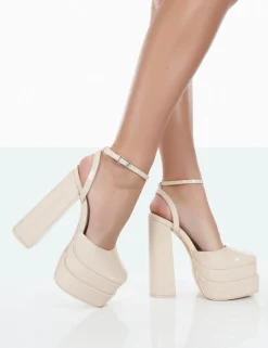 Best Sale Moonchild Wide Fit Closed Toe Statement Platform Block Heels 6