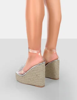 Best Sale Ocean Beach Patent Bow Platform Wedge Heels 5" Heels | Bow Heels