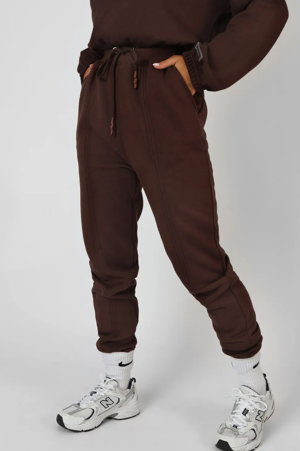 Best Sale Oversized Fit Seam Front 90S Joggers Chocolate Sculpt & Leisure | Kaiia The Label
