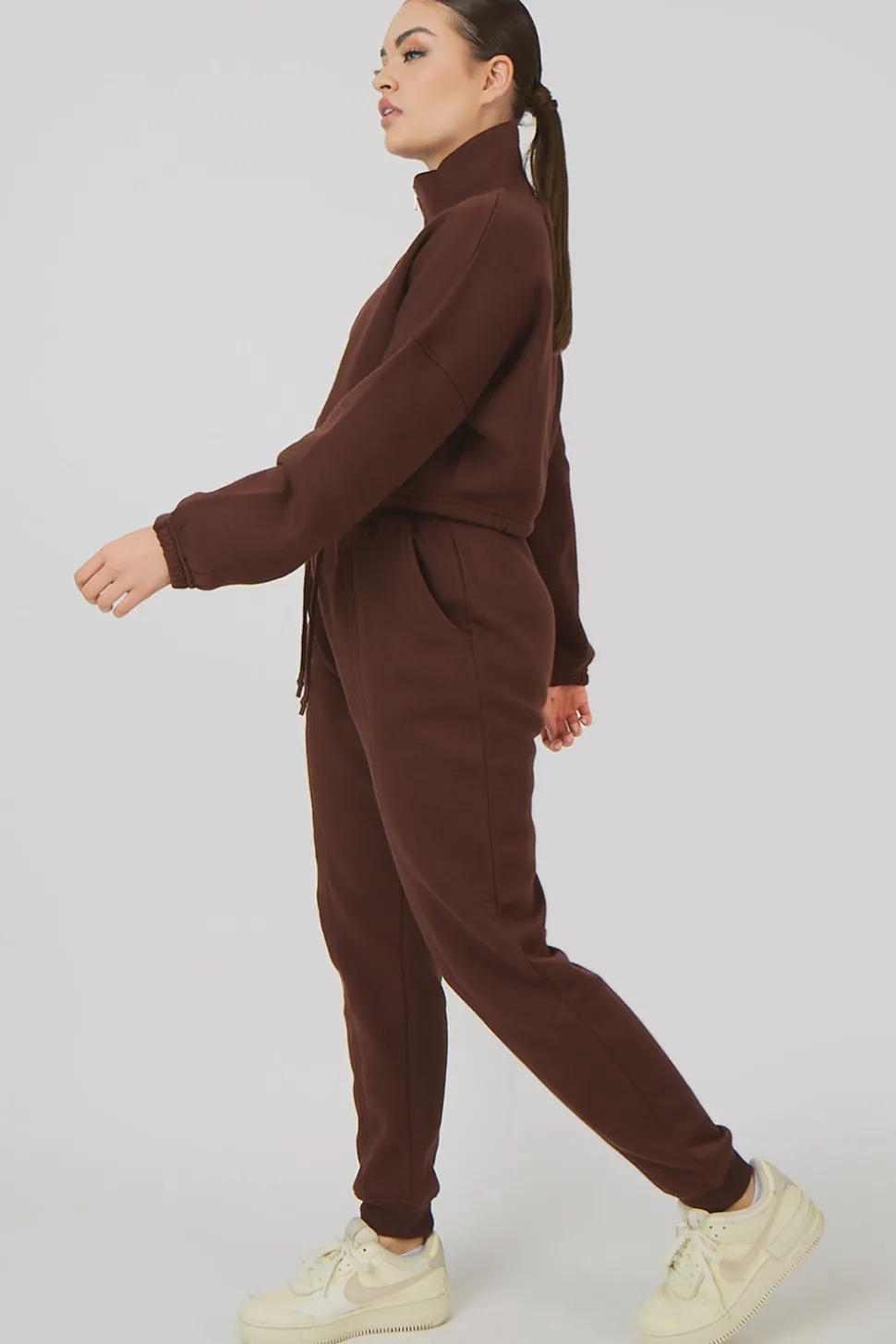 Best Sale Oversized Fit Seam Front 90S Joggers Chocolate Sculpt & Leisure | Kaiia The Label