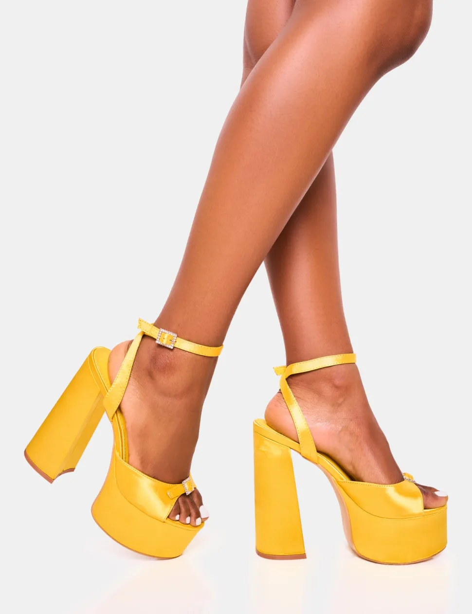 Store Pansie Satin Diamante Platform Heels Diamante Heels | Platform Heels
