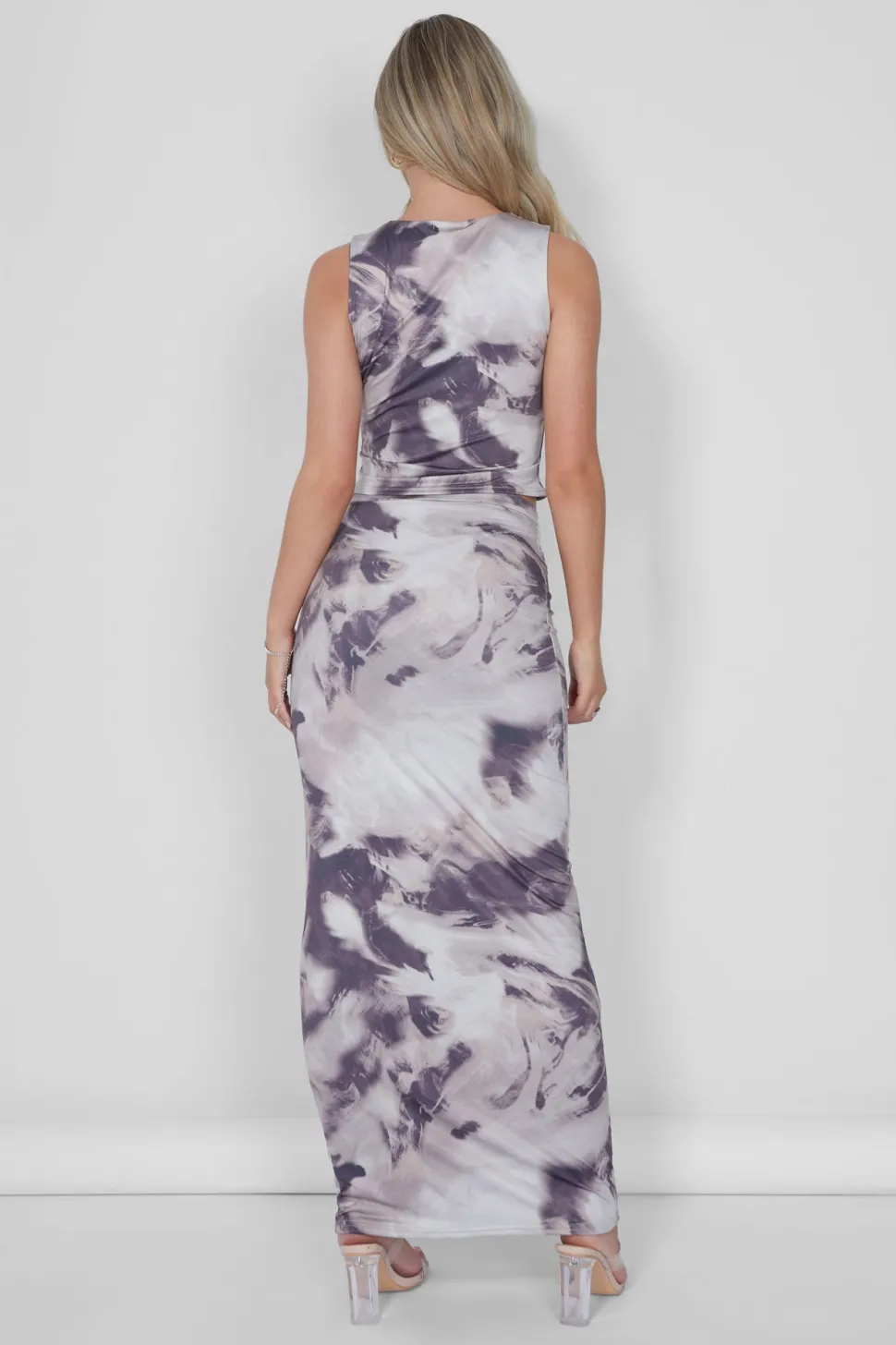 Best Sale V Front Maxi Skirt Co-ord in Print Co-ords
