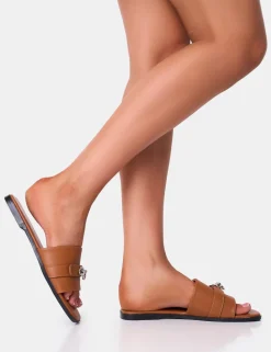 Store Radiance Wide Fit Buckle Trim Flat Sandals Flats | Wide Fit Flats