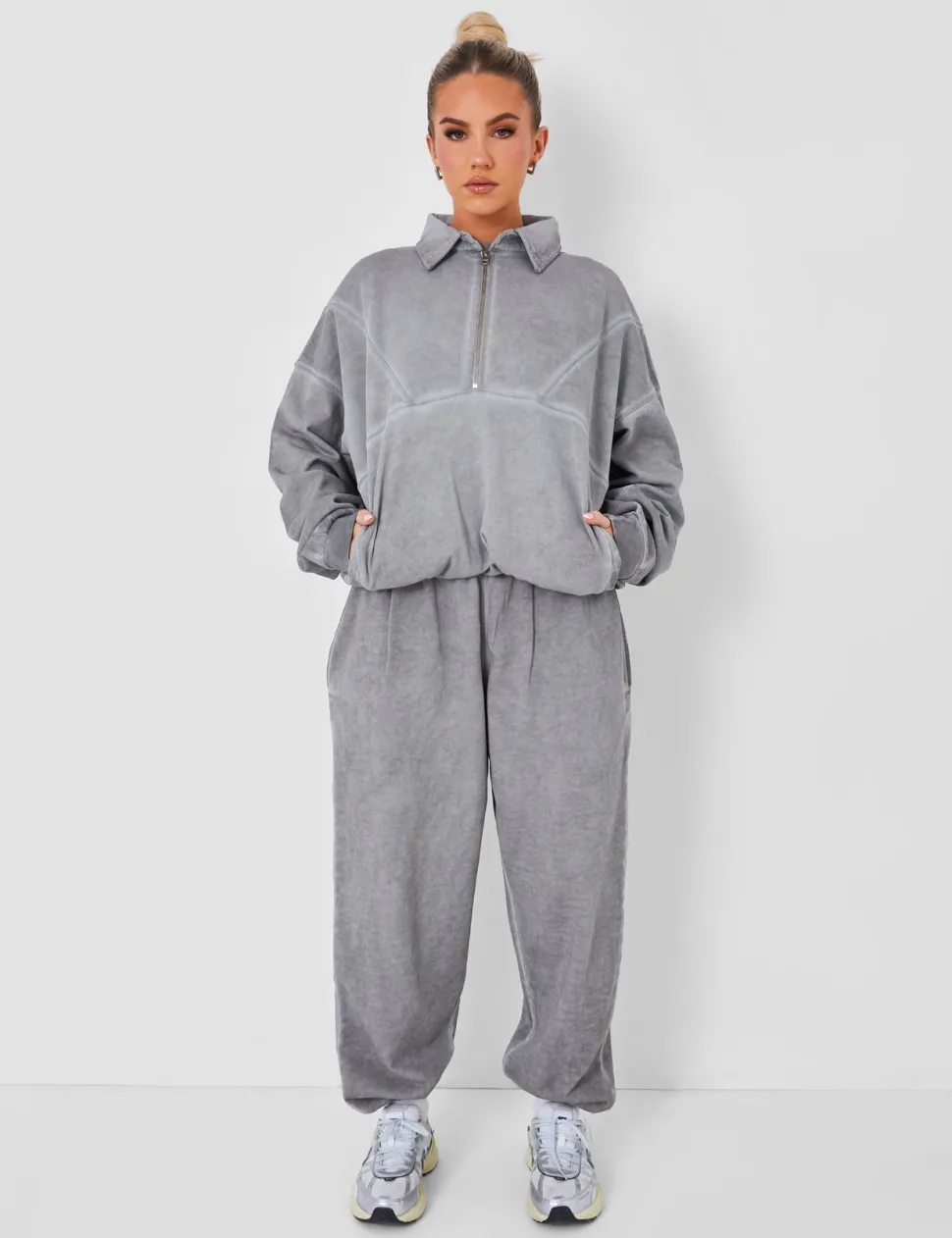 Hot Relaxed Fit Cuffed Joggers Co-ord Washed Sculpt & Leisure | Kaiia The Label