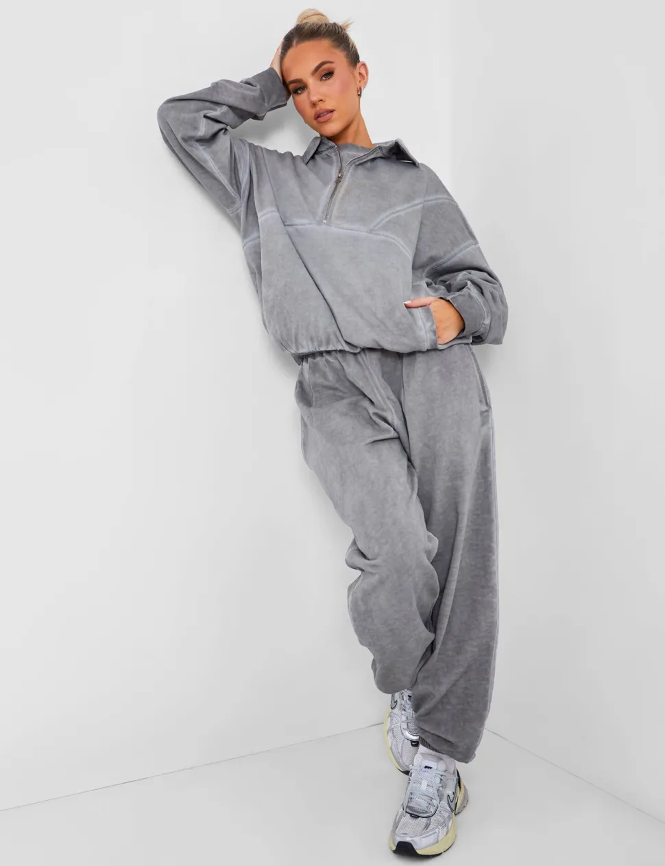 Hot Relaxed Fit Cuffed Joggers Co-ord Washed Sculpt & Leisure | Kaiia The Label