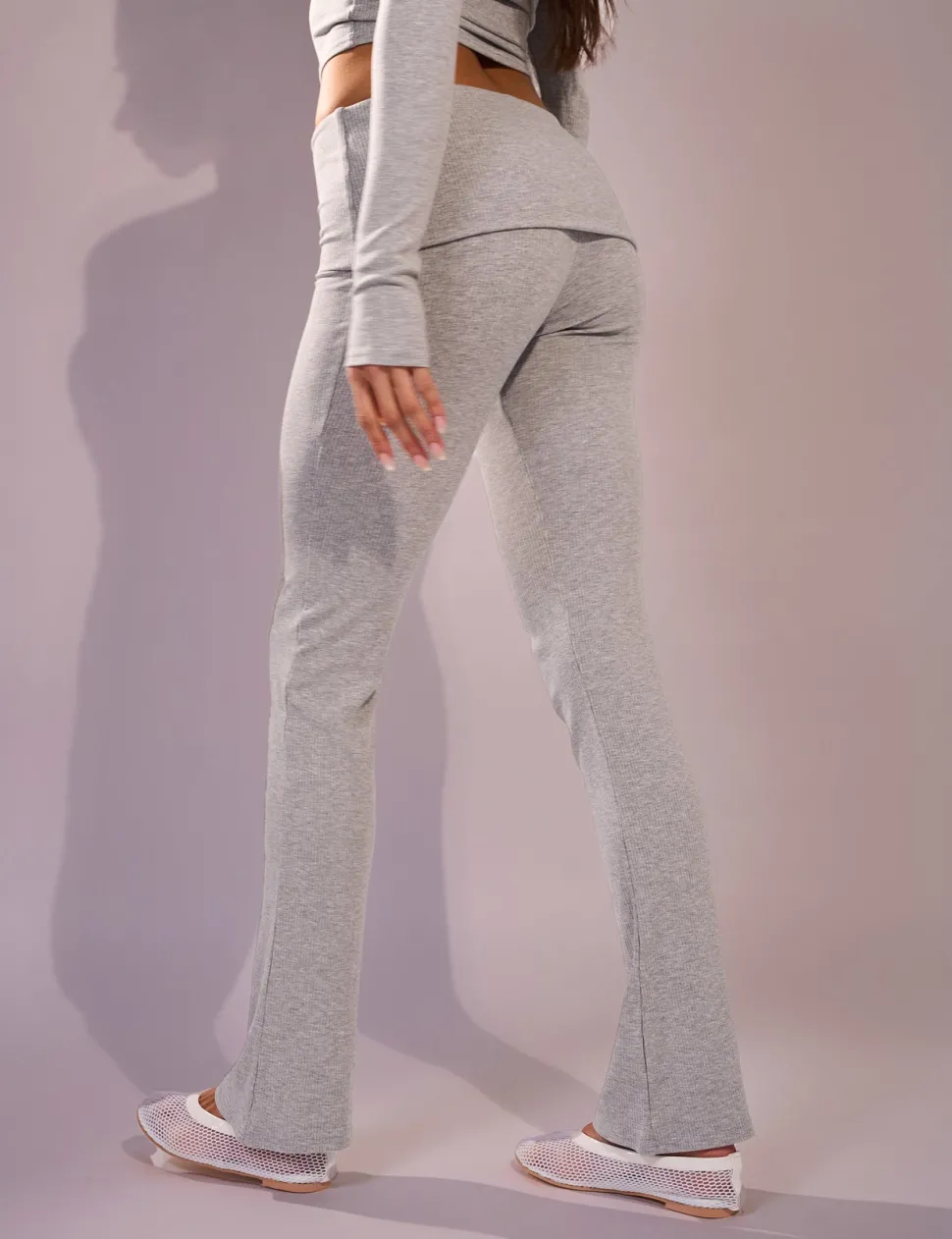 New Rib Foldover Straight Leg Pant Co-ords | Trousers