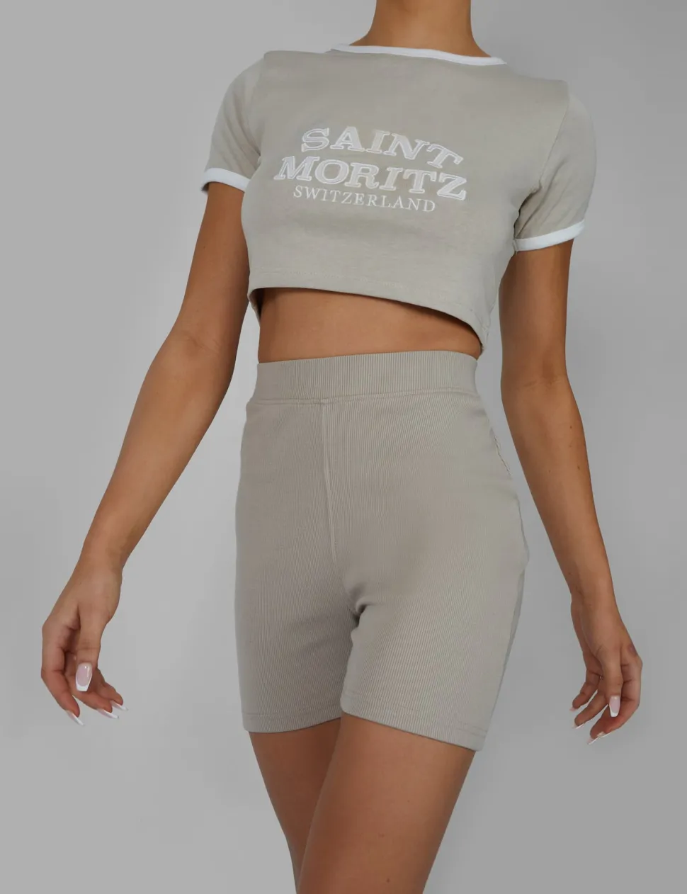 Cheap RIBBED CYCLING SHORTS STONE Tracksuits | Tracksuits