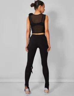 Flash Sale Rose Detail Slinky Trouser Trousers