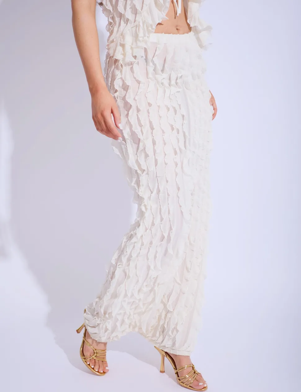 Flash Sale Ruffled Detail Maxi Skirt Co-ords | Skirts