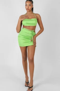 Best Sale Satin Ruched Side Bralet Sculpt & Leisure | Kaiia The Label