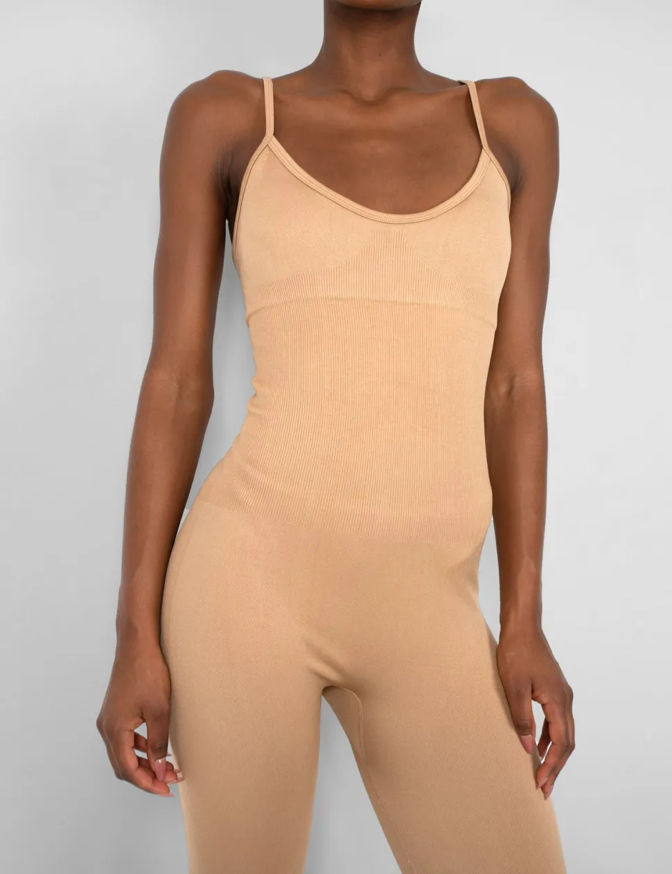 Flash Sale Seamless Unitard Jumpsuit Camel Jumpsuits & Playsuits