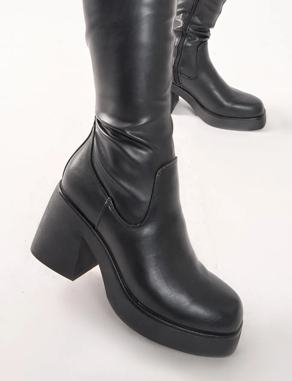 Flash Sale Sensored Chunky Sole Sock Over the Knee Boots High Heels | Sock Boots
