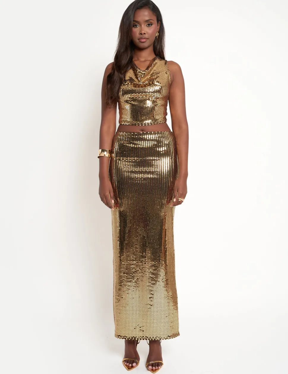 Sale Sequin Maxi Skirt Sculpt & Leisure | Kaiia The Label
