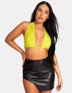 Hot Slinky Halterneck Top Lime Sculpt & Leisure | Kaiia The Label