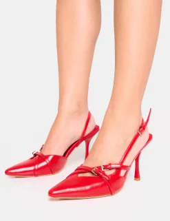 Flash Sale Smooch Buckle Detail Slingback Mid Heel Court Shoe Court Heels | Mid Heels