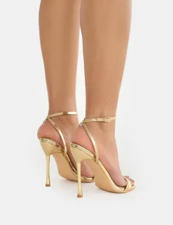 Cheap Soho Wide Fit Metallic Barely There Strappy Stiletto Heels Wide Fit Heels | Wide Fit Heels
