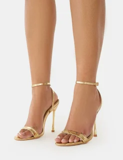 Cheap Soho Wide Fit Metallic Barely There Strappy Stiletto Heels Wide Fit Heels | Wide Fit Heels