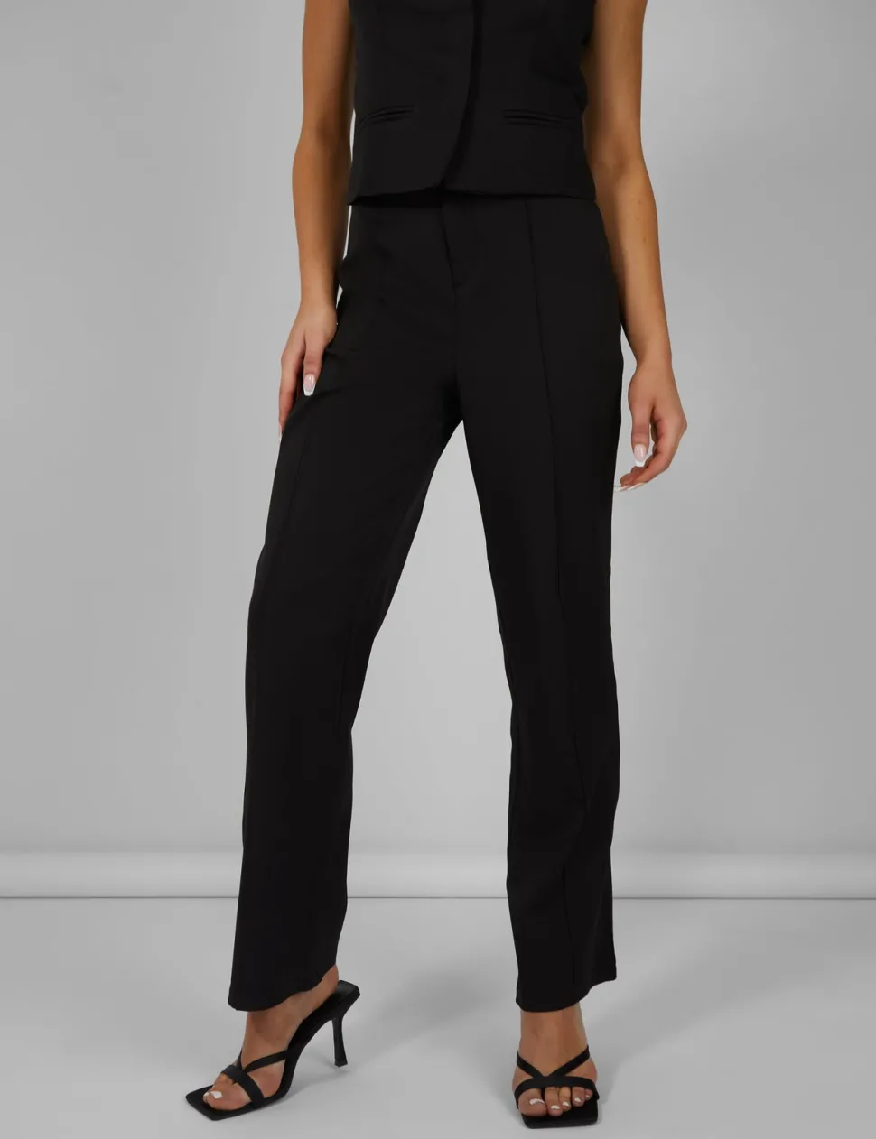 Outlet Tailored Extreme High Waisted Slim Leg Trousers Black Trousers