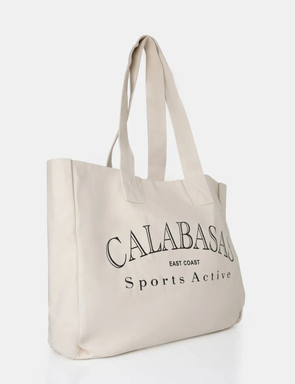 Cheap The Calabasas Oversized Off White Canvas Tote Bag Tote Bags