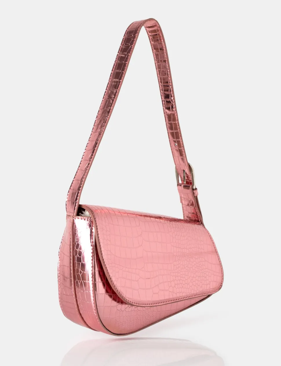 Cheap The Loz Metallic Croc Asymmetric Shoulder Bag Evening Bags