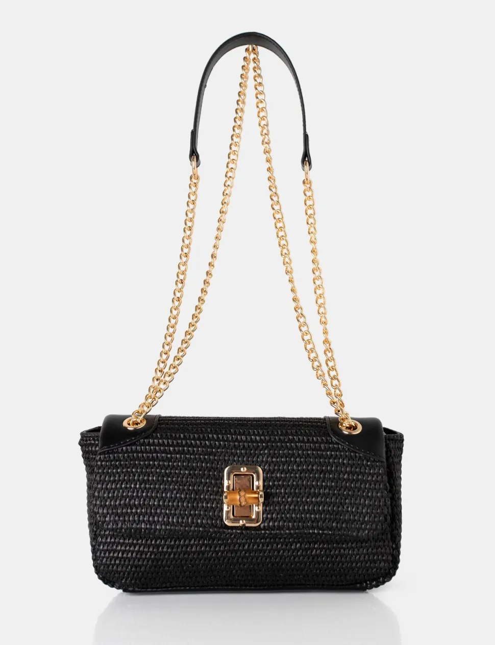 Online The Mara Raffia Gold Chain Detail Adjustable Shoulder Bag Crossbody And Shoulder Bags
