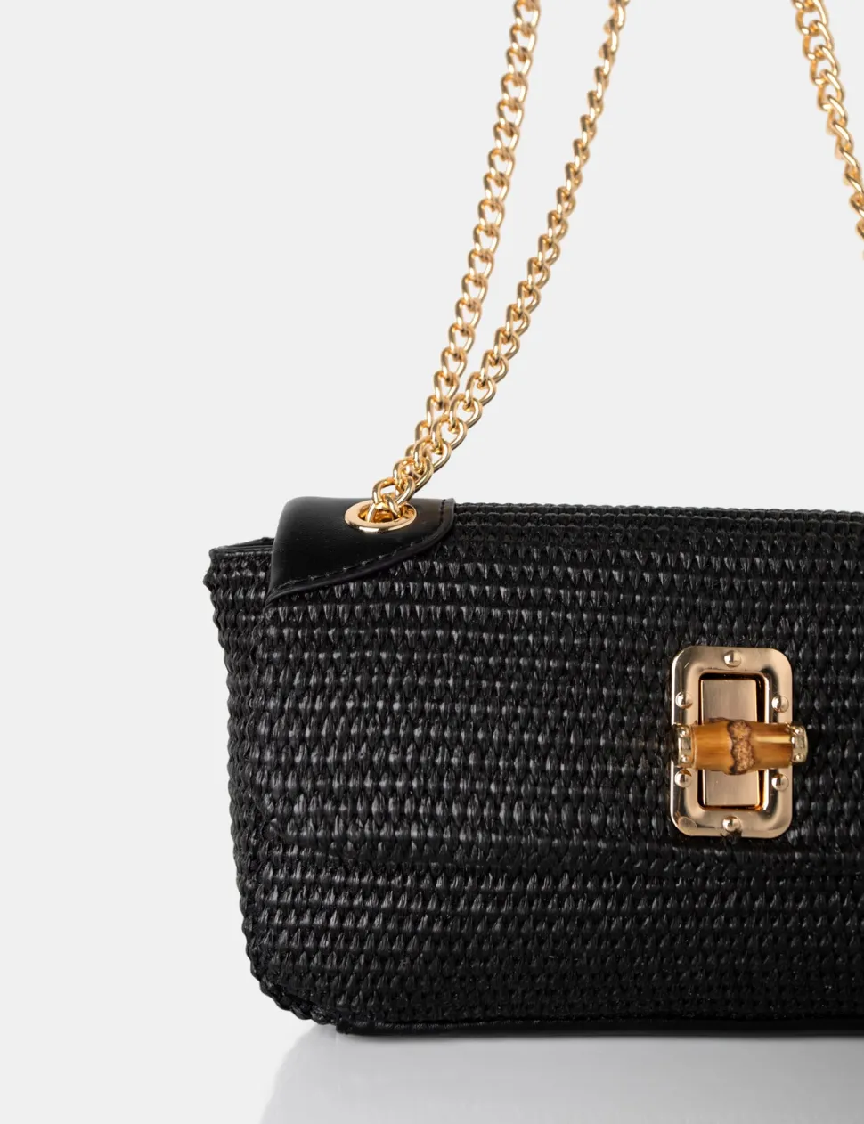 Online The Mara Raffia Gold Chain Detail Adjustable Shoulder Bag Crossbody And Shoulder Bags