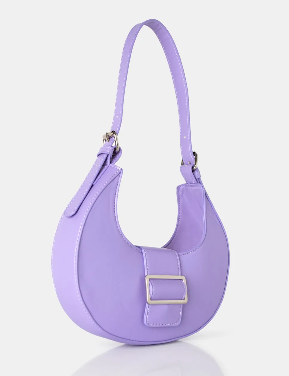 Flash Sale The Sicily Soft Lilac Pu Buckle Feature Hobo Shoulder Bag Evening Bags