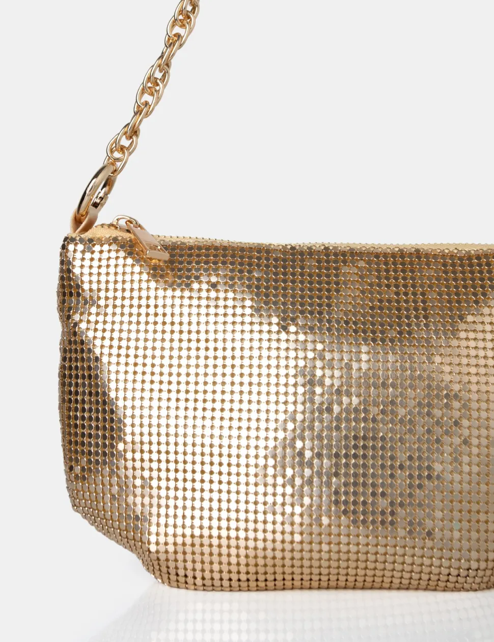 New The Slouch Diamante Chainmail Baguette Chain Detail Shoulder Bag Diamante Bags