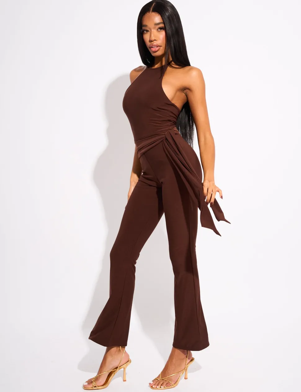 Online Tie Back Belted Jumpsuit Jumpsuits & Playsuits