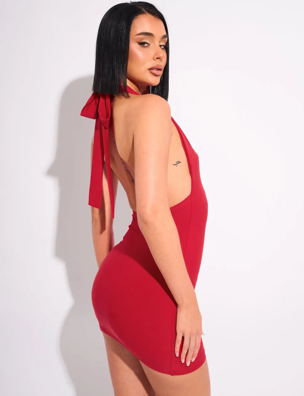 Flash Sale Tie Back Luxe Slinky Mini Dress Dresses