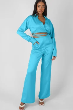 New Wrap Cropped Shirt Sculpt & Leisure | Kaiia The Label
