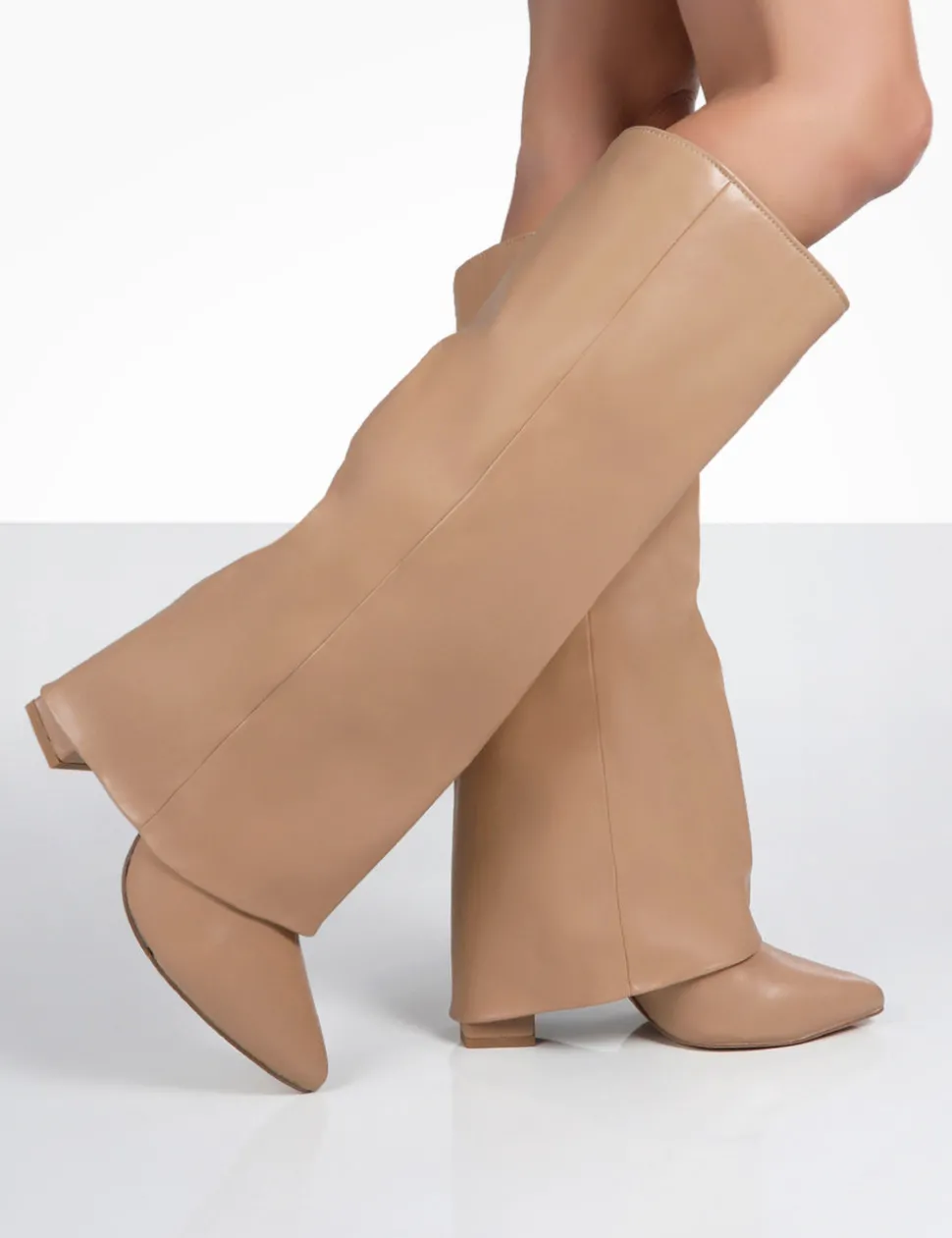 Flash Sale Zendaya Pointed Toe Knee High Block Boots Back In Stock | Heeled Boots